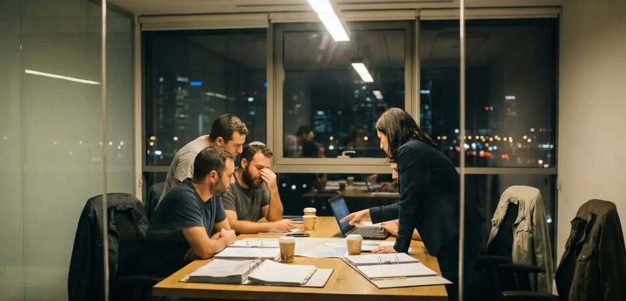 Ariel Yehezkel briefing the AY Strategy intelligence team